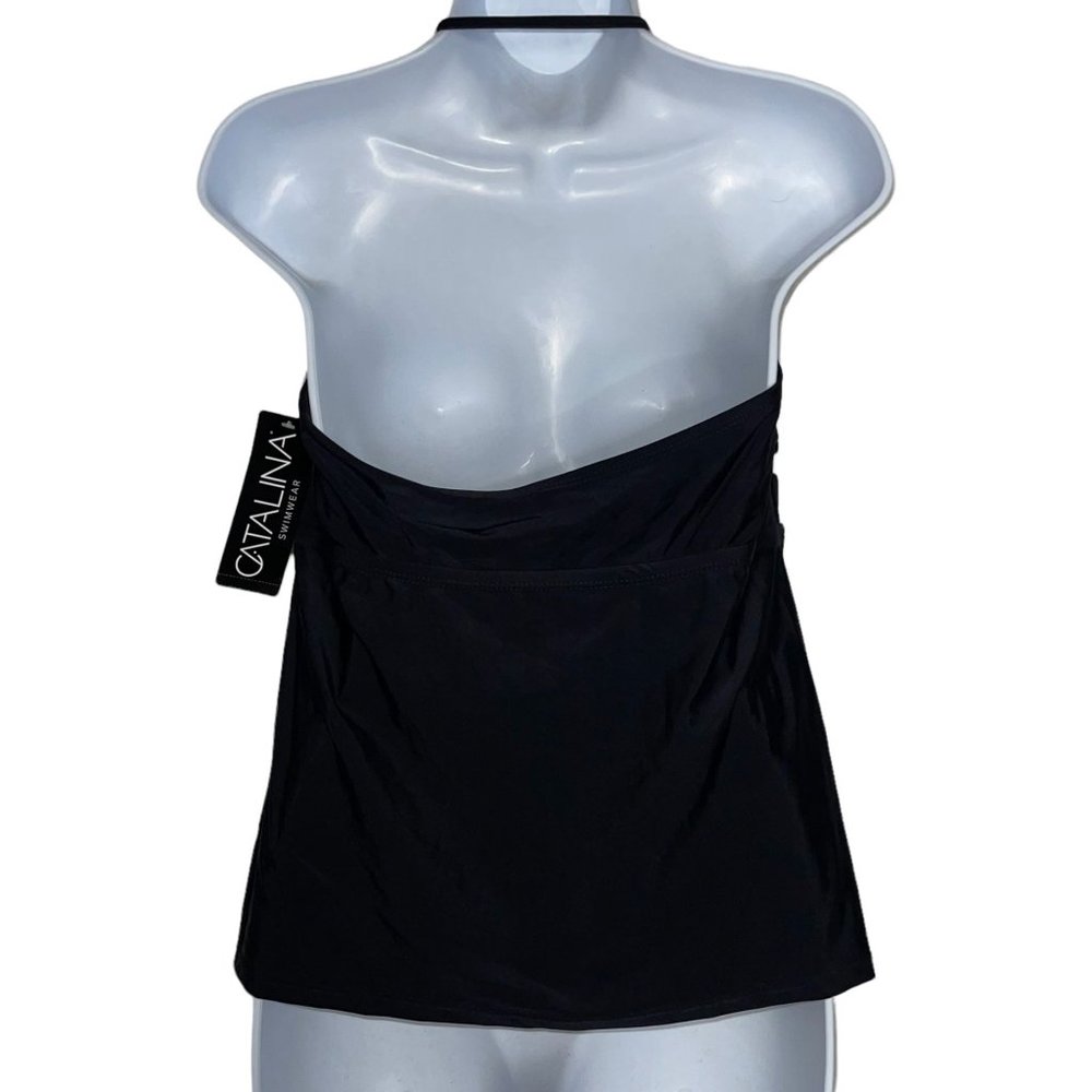 NWT Catalina Black Adjustable Strap Halter Tankini Swim Top Womens Large - Picture 6 of 9